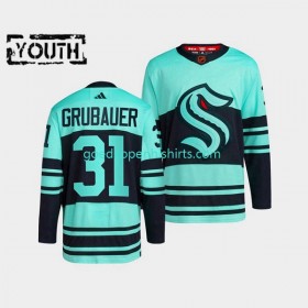 Seattle Kraken Philipp Grubauer 31 Adidas 2022-2023 Reverse Retro Blauw Authentic Shirt - Kinderen